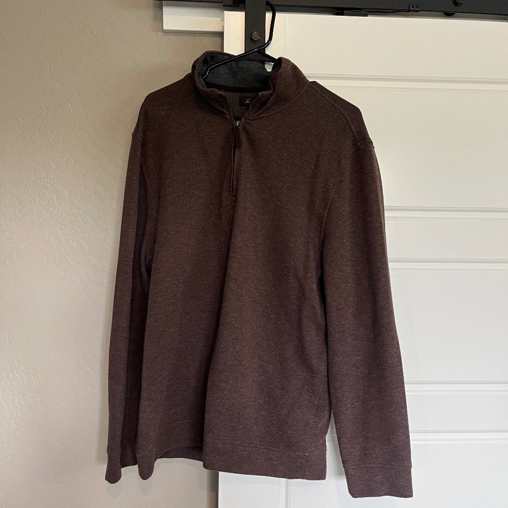 Tasso Elba | Men's Brown Quarter Zip Sweater